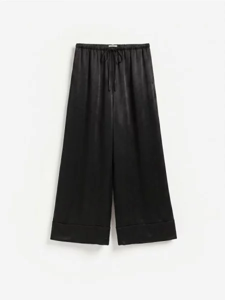 Reserved Pantaloni wide leg negru
