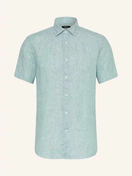 Reiss Košile S Krátkým Rukávem Holiday Slim Fit Z Lnu tyrkysová