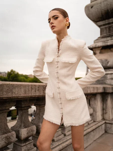 Сукня міні Gepur молочний бавовна/акрил
