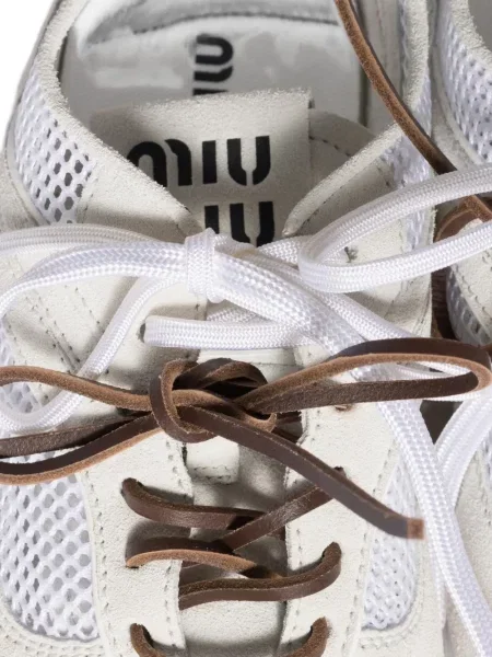 Sneakerși Miu Miu din piele de căprioară