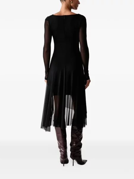 Rochie Allsaints plasă asimetrică negru
