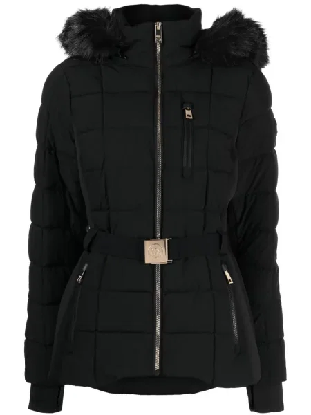 Pakowny kurtka puchowa Michael Michael Kors dwurzędowa z nadrukiem czarna