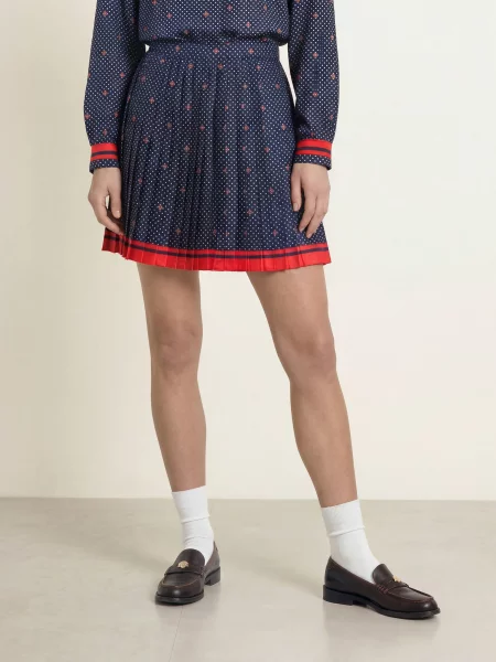 Claudie Pierlot Plisowana Spódnica blau beżowa