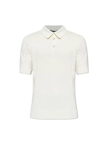Dzianinowa koszulka polo Dolce&gabbana beżowa