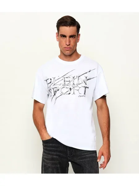 Plein Sport Tricou Stone Logo alb