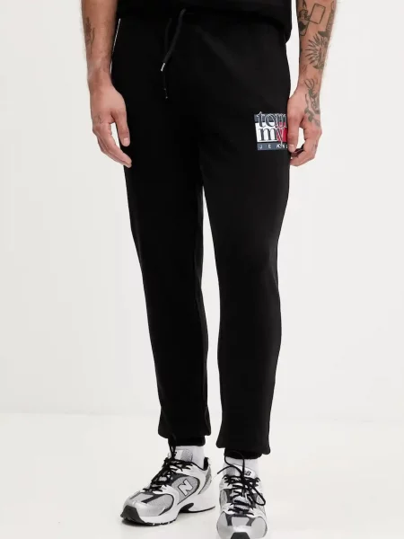 Bombažen spodnji del trenirke Tommy Jeans črna