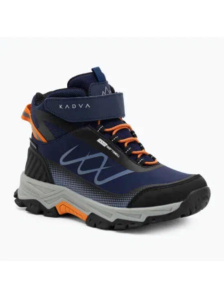 Детски туристически обувки KADVA Rocky Trail Mid WaterProof Softshell тъмносиньо синьо