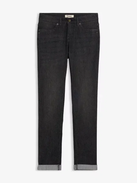 Jeansy ze stretchem straight high waist czarne