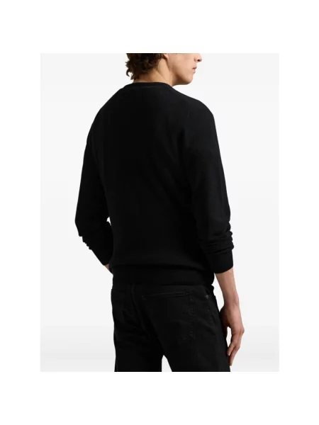 Polo Ralph Lauren Swetry Mężczyzna L Wełna Wełniany Sweter czarny