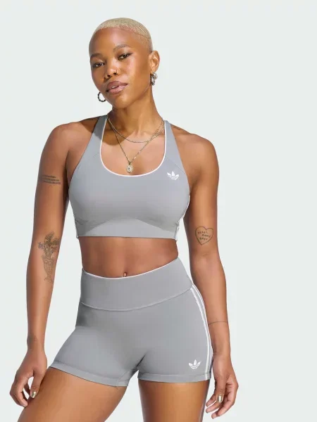 Спортивний топ adidas комбінований верх сірий