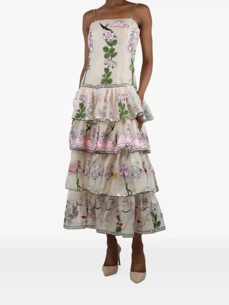 Rochie midi Vivetta cu broderie cu model floral