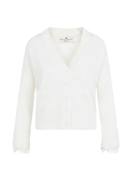 Cardigan Ermanno Scervino din cașmir alb