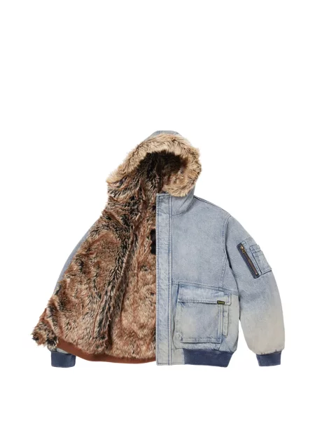 Blană geacă Supreme reversibilă maro