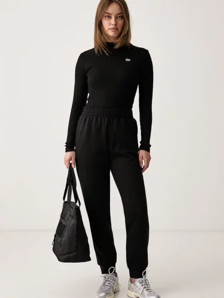 Tricou cu mânecă lungă Lacoste negru