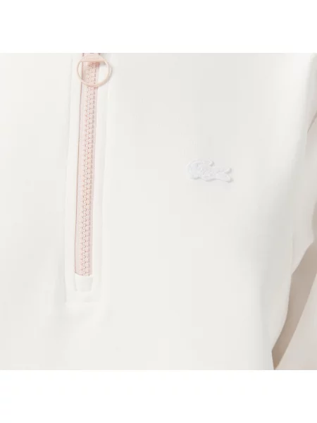 Lacoste Bluza Half Zip Regular Fit biała