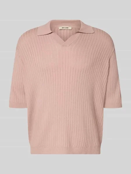 Koszulka polo o kroju relaxed fit z mieszanka model FLINT' Only & Sons różowa
