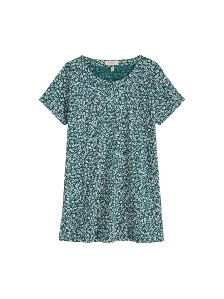 Seasalt Cornwall Tricou Ocean Gaze verde petrol alb