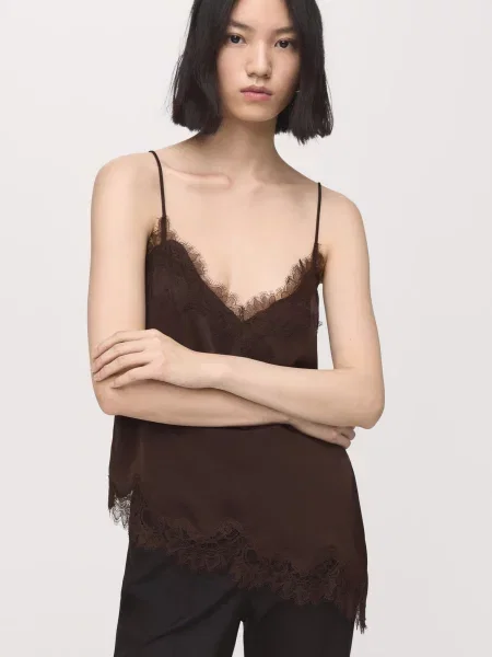 Майка MANGO коричневий