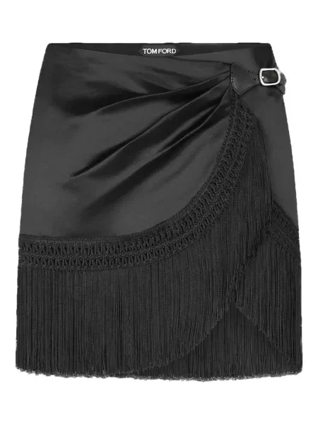 Mała mały spódnica mini Tom Ford z frędzli czarna