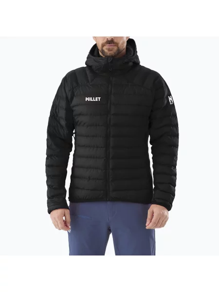 Geacă căptușită pentru bărbați Millet Fitz Roy Warm Hoodie black negru