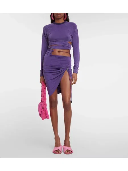 Cropp tricou Jacquemus cu spatele deschis violet