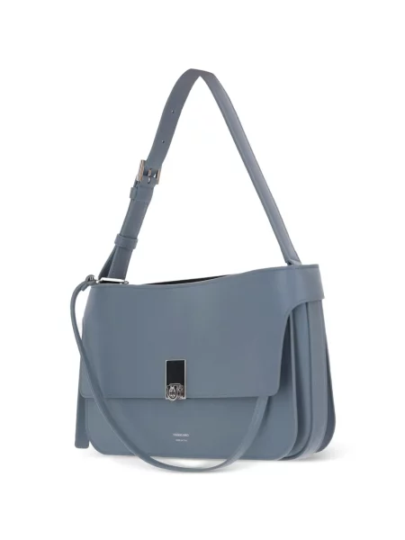 Geantă Ferragamo din piele cu cataramă albastru