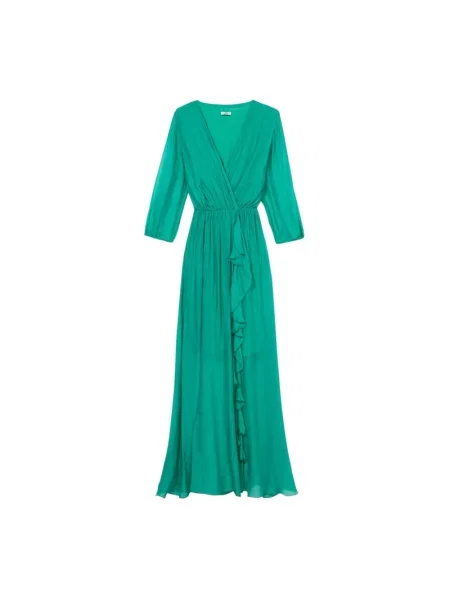 Długa sukienka maxi Oltre zielona