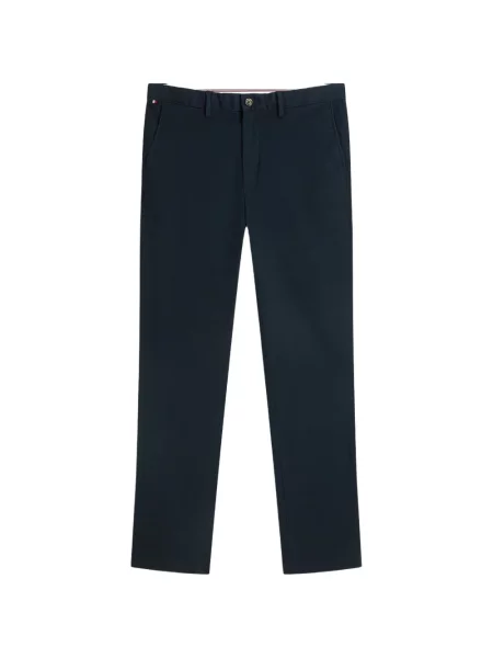 Pantaloni chino Tommy Hilfiger cu autograf albastru