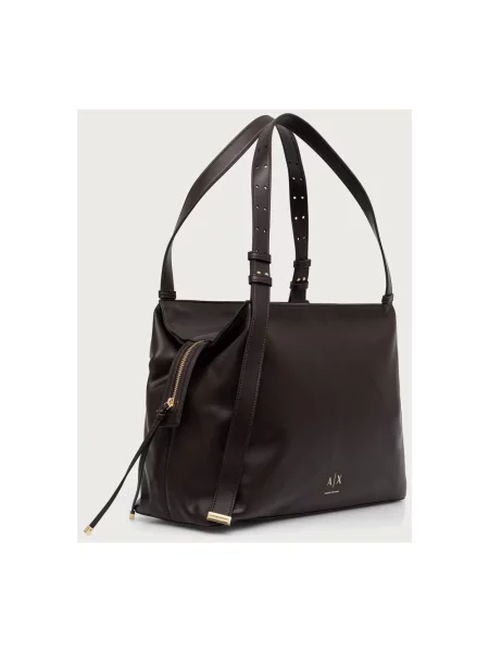 Torebka Armani Exchange skórzana brązowa