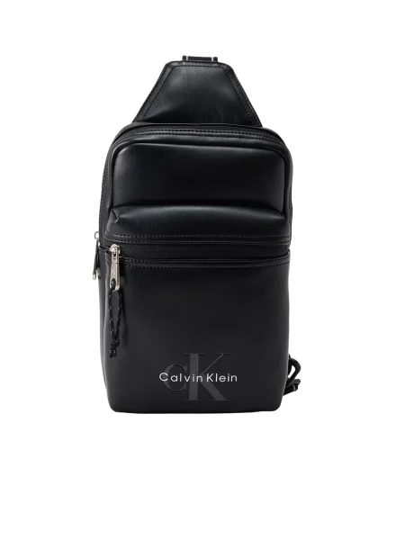 Calvin Klein Geantă crossover Bold Logo Webbing Sling negru