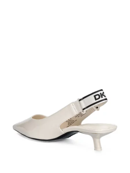 Pantofi cu toc Dkny slingback cu bretele cu autograf alb