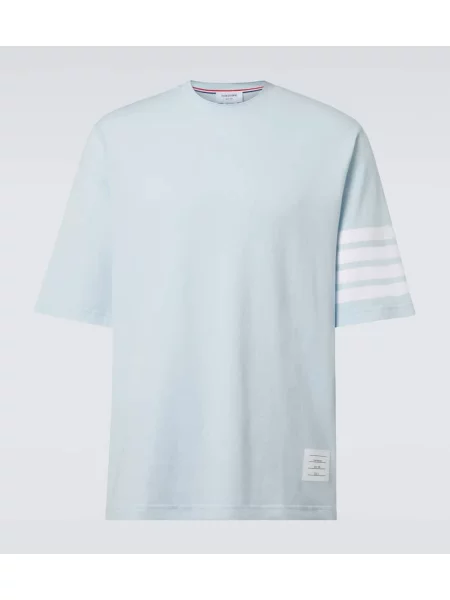 Tricou Thom Browne din jerseu albastru