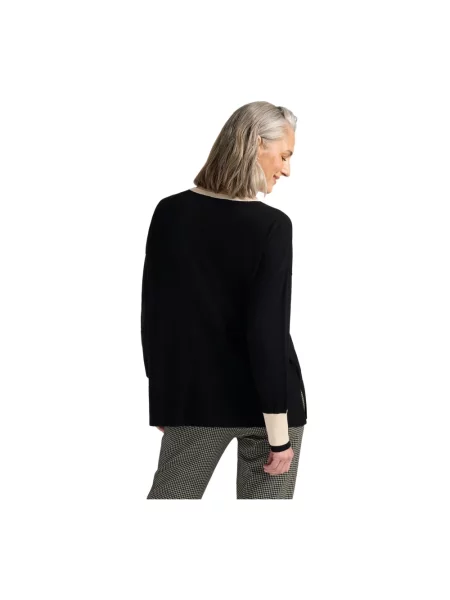 Lniany sweter Elena Miro' czarny