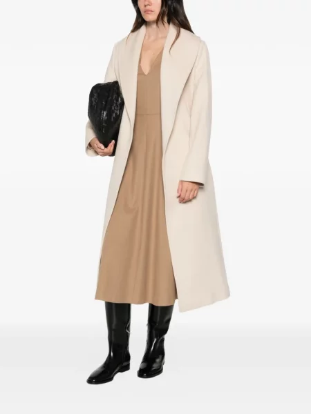 Αμάνικη μίντι φόρεμα Max Mara με λαιμόκοψη v καφέ