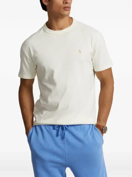 Tricou polo Polo Ralph Lauren cu glugă cu blană cu broderie roșu