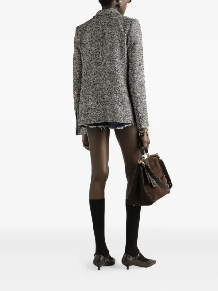 Geacă Dolce & Gabbana din tweed negru