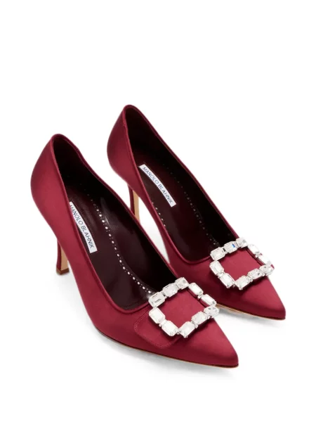 Pantofi cu toc Manolo Blahnik cu cataramă roșu