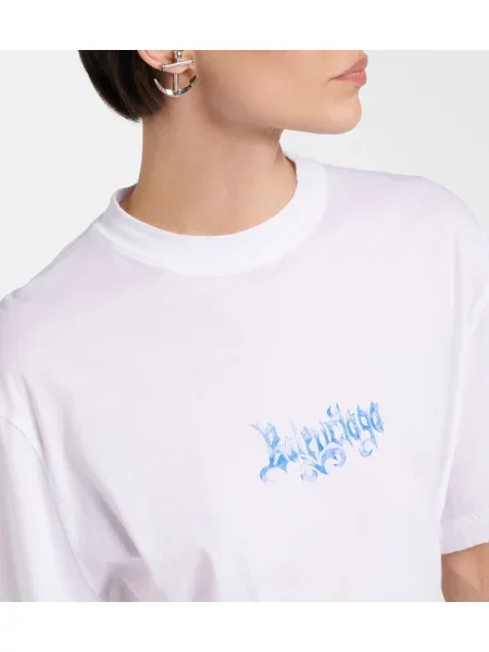 Džerzej top Balenciaga s autogramom biela
