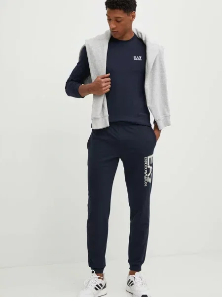 Emporio Armani Majica PJVQZ Mornarsko Regular Fit modra