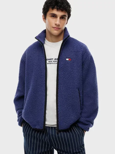 Светр Tommy Jeans тедді фіолетовий