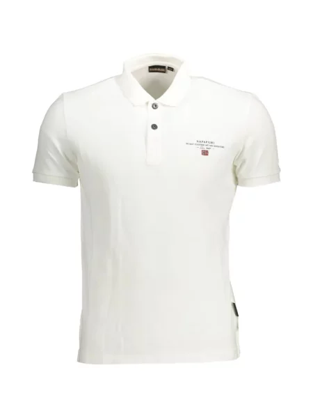 Tricou polo Napapijri cu imagine alb