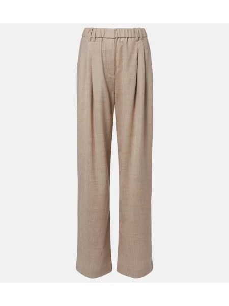 Pantaloni Brunello Cucinelli de lână bej