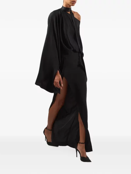 Rochie maxi Taller Marmo asimetrică drapată negru