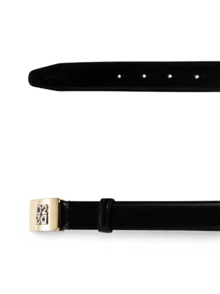 Curea Dsquared2 din piele cu autograf negru