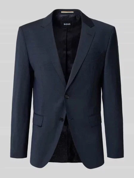 Marynarka do garnituru o kroju slim fit z mieszanki żywej wełny model ‘HUGE’ Boss granatowa