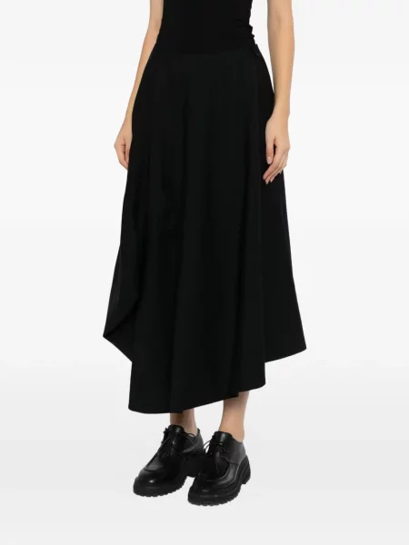Fustă Comme Des Garçons asimetrică drapată negru