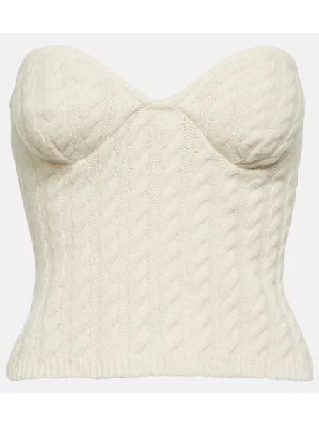 Top Magda Butrym tricotate alb