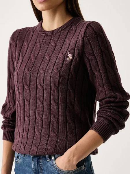 U.S. Polo Assn. női pulóver CREW NECK CABLE