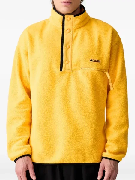 Pulover Columbia din fleece cu autograf galben
