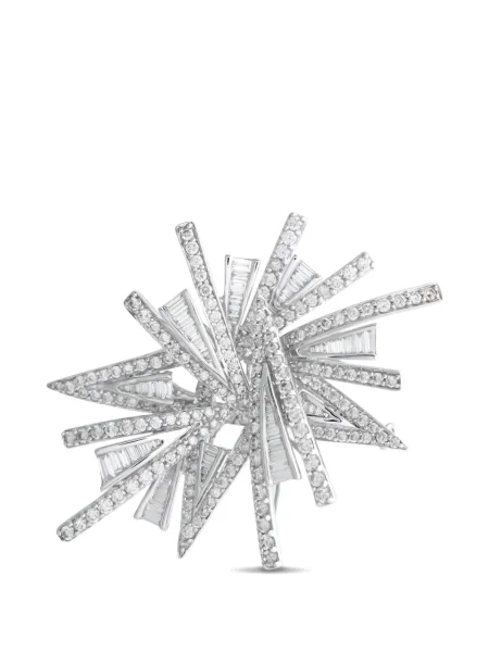 Diamant brosa Lb Exclusive cu imprimeu geometric argintiu